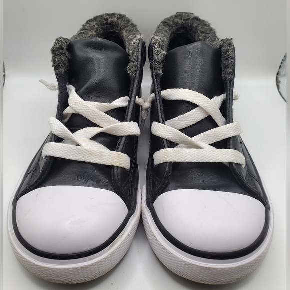 Falls Creek mid top toddler leather sneakers size 12M - Picture 3 of 11